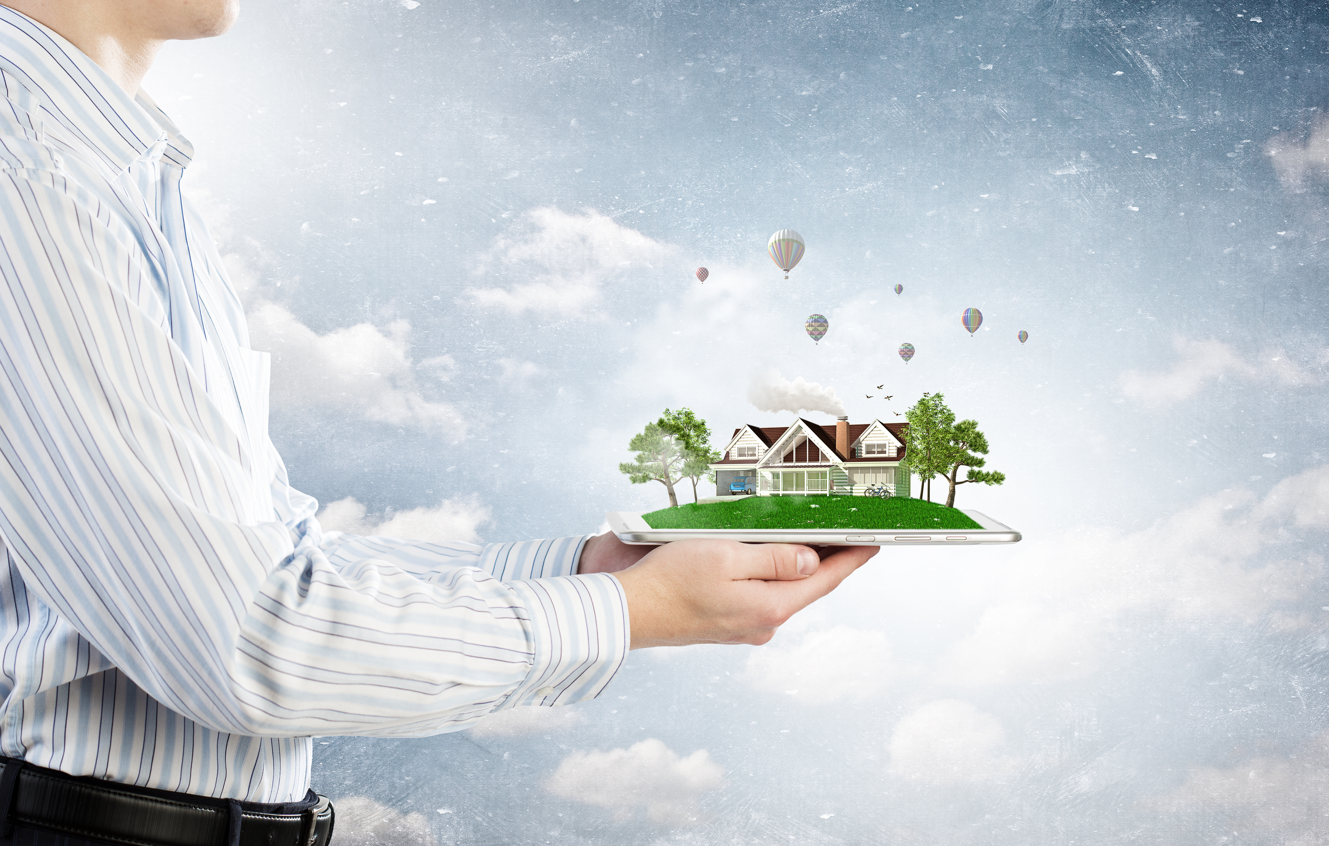 Human hands holding model of dream house-1